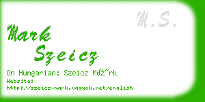 mark szeicz business card